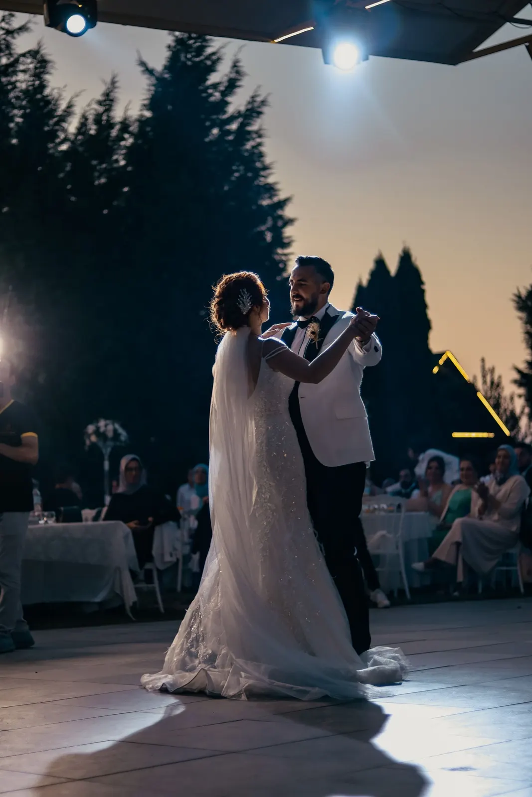 First dance outdoors at dusk (sample image)