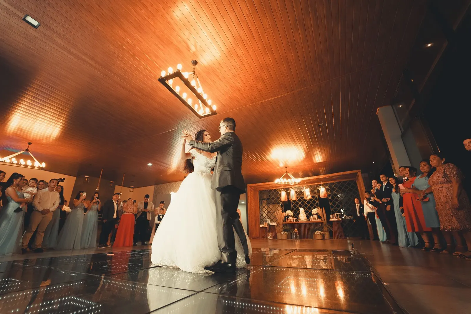 First dance in a warm, glowing hall (sample image)